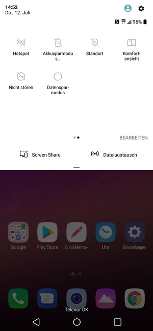 Schalten Sie Akkusparmodus.. ein