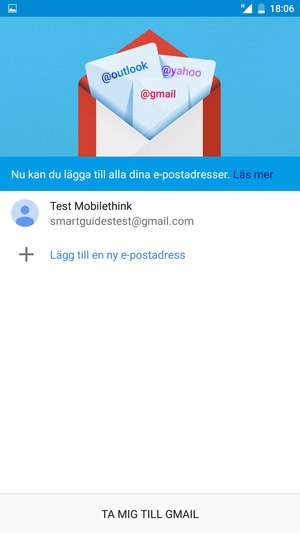 Välj TA MIG TILL GMAIL