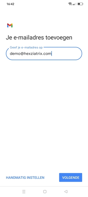 Voer uw e-mailadres in en selecteer VOLGENDE