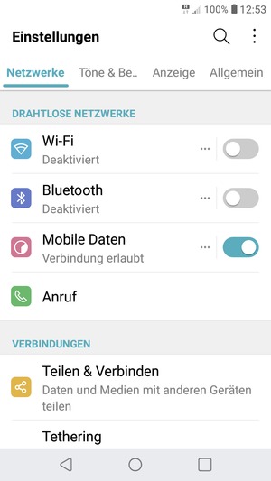 Wählen Sie Allgemein