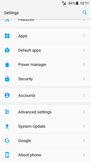 Scroll to and select Advanced settings