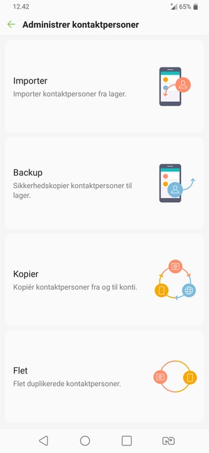 Vælg Importer