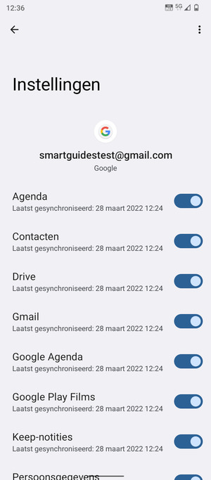 Zorg ervoor dat Contacten geselecteerd is