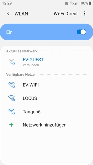 Sie sind nun mit dem WLAN-Netzwerk verbunden