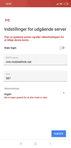 Vælg NÆSTE