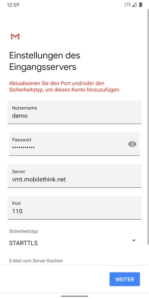 Wählen Sie Sicherheitstyp