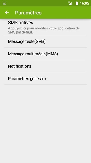 Sélectionnez Message texte(SMS)
