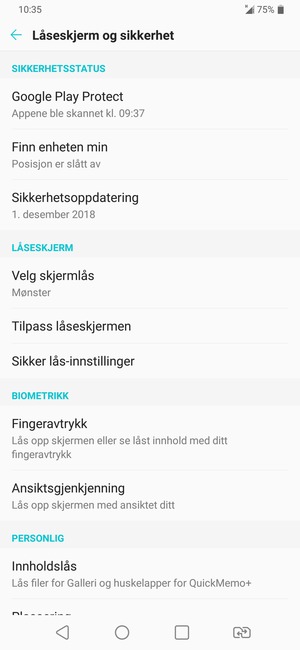 Telefonen din er nå sikret med en skjermlås