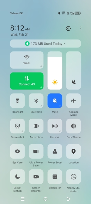 Adjust brightness to the required level