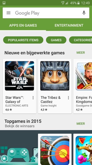 Selecteer de zoekbalk