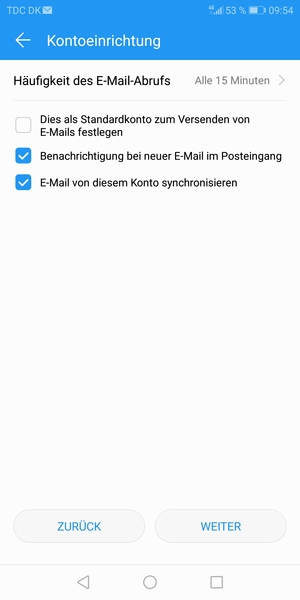 Wählen Sie WEITER
