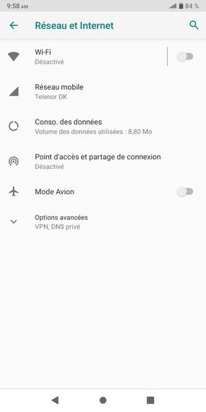 Sélectionnez Réseau mobile
