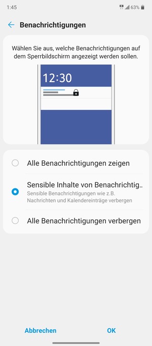 Wählen Sie die gewünschte Option und wählen Sie OK