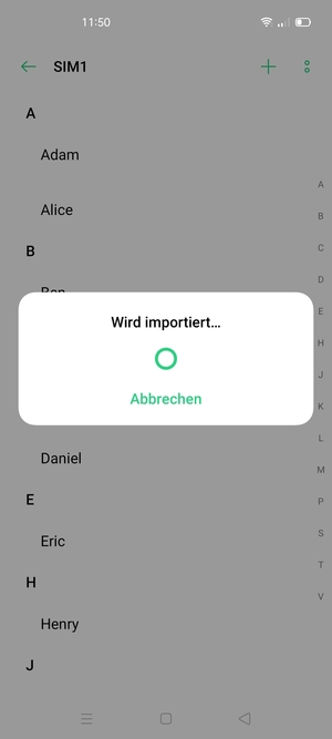 Ihre Kontakte werden in Ihrem Google Konto gespeichert und auf Ihrem Handy gespeichert, wenn Google das nächste Mal synchronisiert wird.