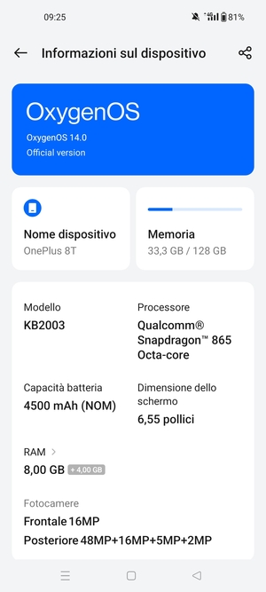 Seleziona OxygenOS