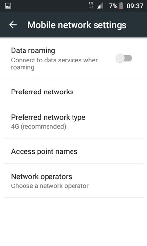 Select Access point names