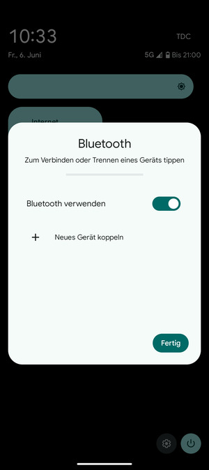 Schalten Sie Bluetooth verwenden aus
