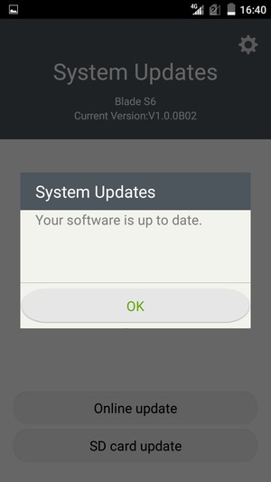 If your phone is up to date, select OK