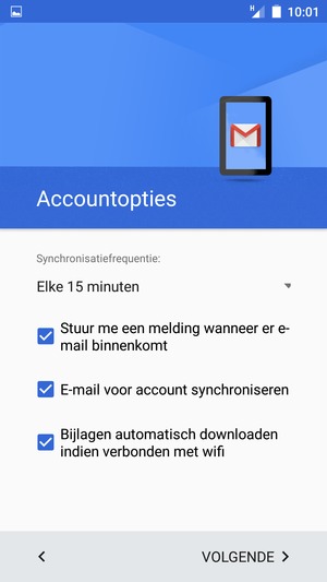 Selecteer VOLGENDE