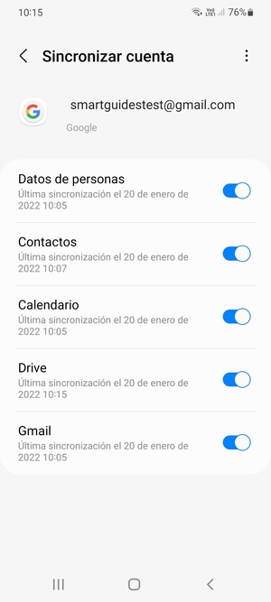Asegúrese de haber seleccionado Contactos