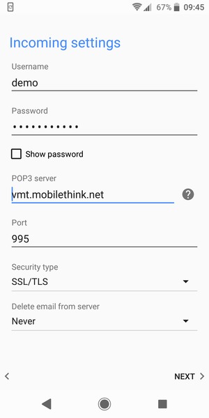 Select Security type
