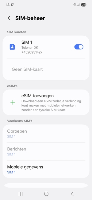 Selecteer eSIM toevoegen