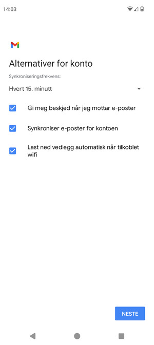 Velg NESTE