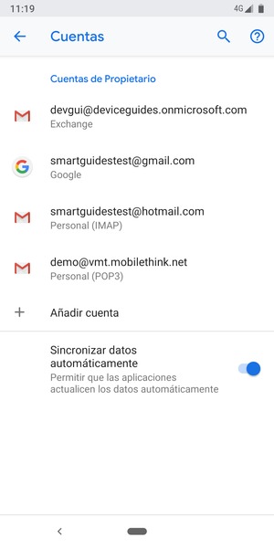 Seleccione su cuenta Google
