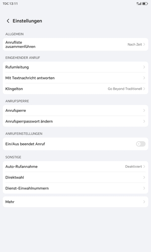 Wählen Sie Mehr