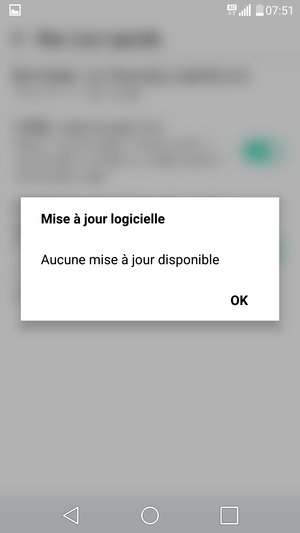 Si votre téléphone est à jour, sélectionnez OK