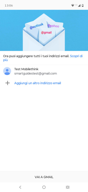 Seleziona VAI A GMAIL