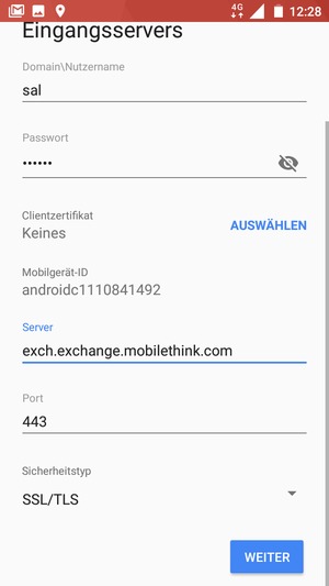 Scrollen Sie nach unten und wählen Sie WEITER