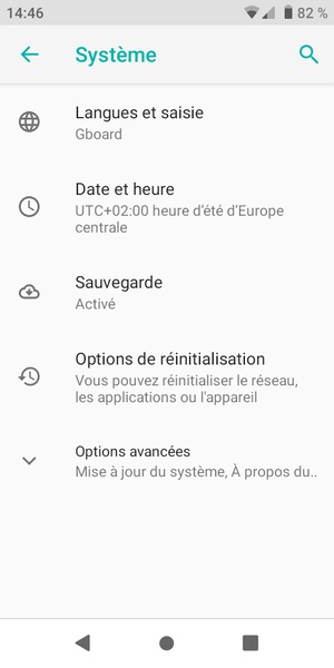 Sélectionnez Options avancées