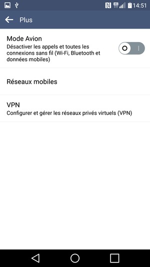 Sélectionnez Résaux mobiles