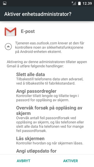Velg AKTIVER