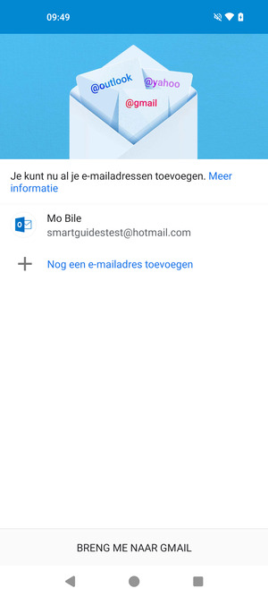Selecteer BRENG ME NAAR GMAIL