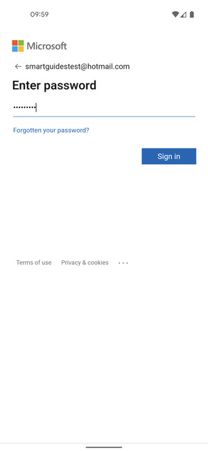 Enter your password and select Sign in
