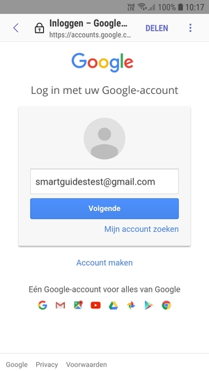 Selecteer Volgende