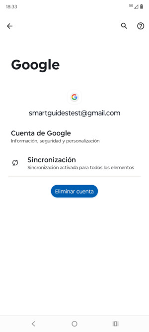 Seleccione Sincronización
