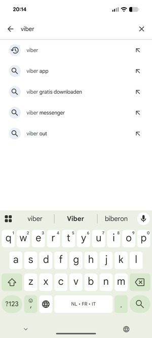 Voer de app-naam in en selecteer Zoeken