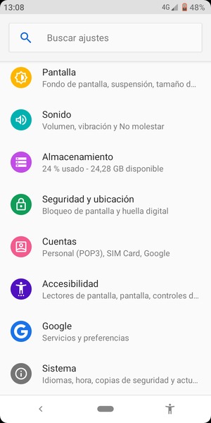 Desplácese y seleccione Sistema