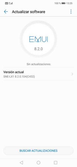 Si su teléfono está actualizado, verá la siguiente pantalla