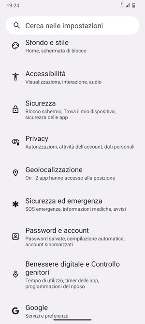 Scorri e seleziona Geolocalizzazione