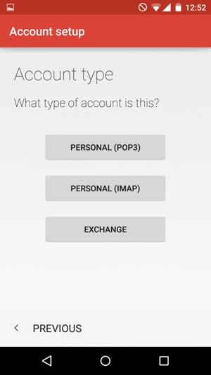 Select PERSONAL (POP3) or PERSONAL (IMAP)