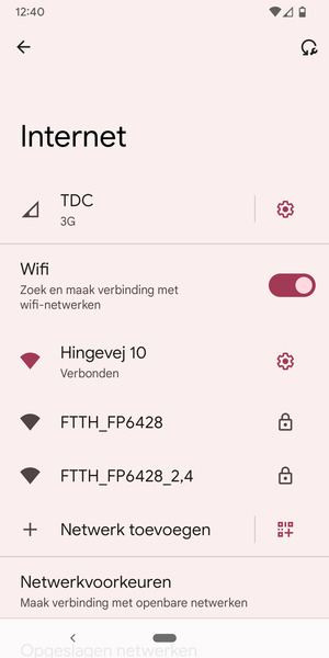 U bent nu verbonden met het WiFi-netwerk