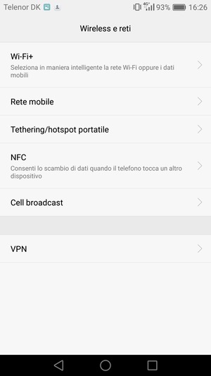 Seleziona Rete mobile
