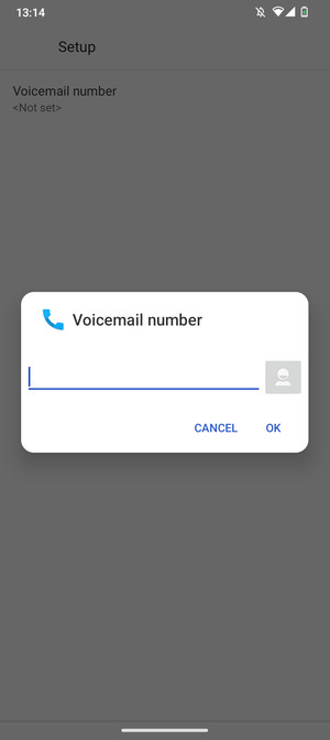 Enter the Voicemail number and select OK