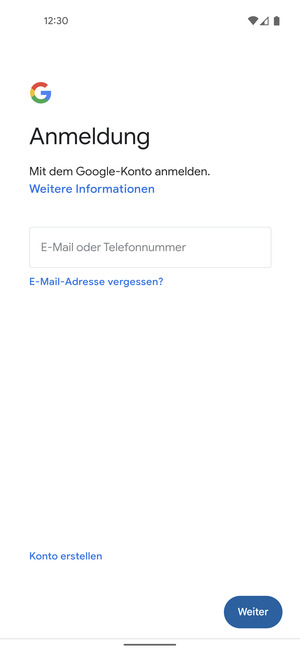 Geben Sie Ihre E-Mail-Adresse ein und wählen Sie Weiter