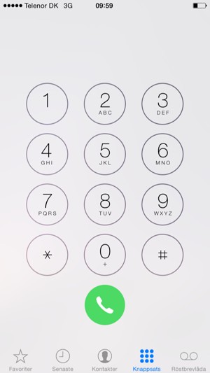 Ange SMS-Center Nummer och välj Ring