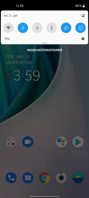 Aktiver topmenuen igen